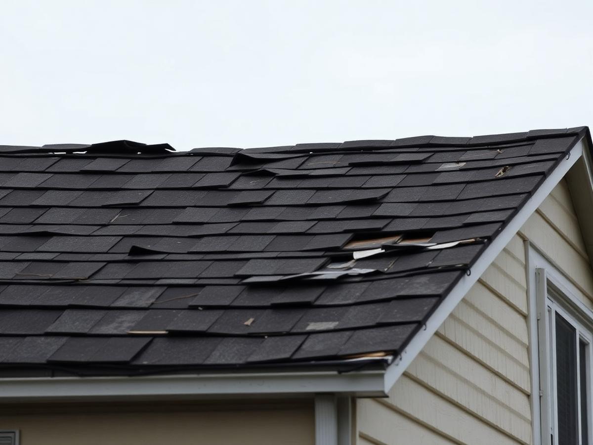 Asphalt shingle tear-off in Houston, TX before work started